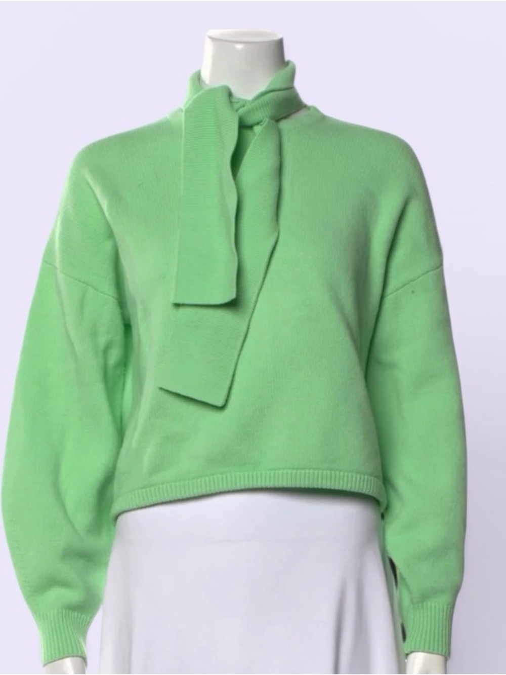 Tibi Merino Wool Tie-Neck Sweater